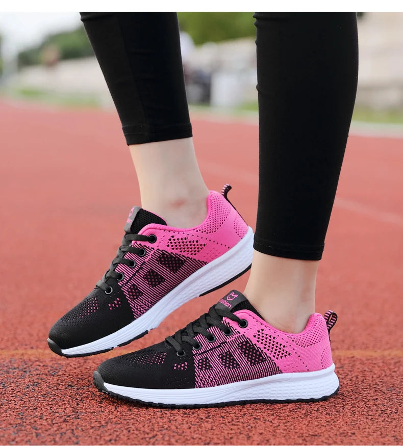 Women Casual Sneakers Fashion Breathable Mesh Flat Shoes Women's Outdoor Comfortable Non-slip Walking Shoes Tenis Feminino
