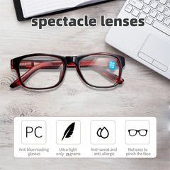 Anti Blue Light Reading Glasses Fashion Women Men Clear Sqaure Computer Presbyopic Eyeglasses Spring Legs Frame Eyewear
