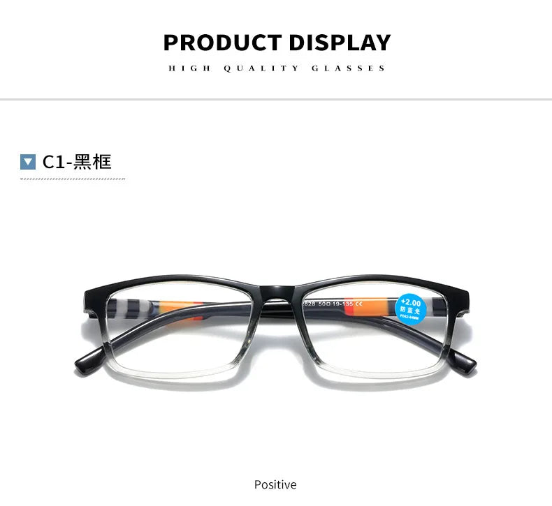 New fashion printing anti-blue presbyopic glasses spring leg presbyopic glasses HD presbyopic glasses for the elderly