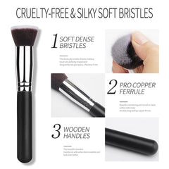 Single Large Flat Head Foundation Make-Up Brush, Portable Makeup Tool, Beauty Brush