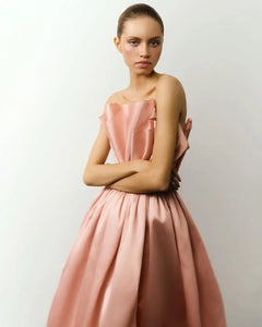 Couture 2025 Formal Party Dresses Strapless Ruffled Silk Satin Evening Maxi Dress High Slit Celebrity Formal Dress Prom Gowns