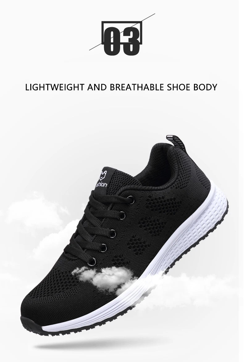 Women Casual Sneakers Fashion Breathable Mesh Flat Shoes Women's Outdoor Comfortable Non-slip Walking Shoes Tenis Feminino