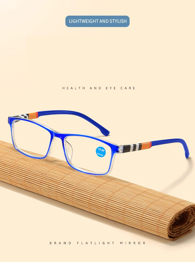 Men Ultra Light Reading Eyewear Fashion Printed Anti Blue Reading Glasses Women Spring Leg Presbyopic Glasses 1.0 To 4.0