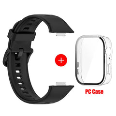 Tempered glass case+band For Huawei Watch Fit 3 Straps silicone sport bracelet for Huawei Fit3 Replacement watchband Accessories