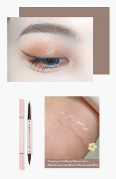 Double-headed Eyeliner Pen Evenly Pigmented Long Lasting Waterproof Smudge-proof Eye Make Up