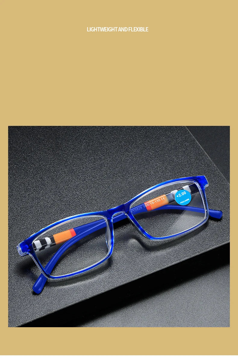 Men Ultra Light Reading Eyewear Fashion Printed Anti Blue Reading Glasses Women Spring Leg Presbyopic Glasses 1.0 To 4.0