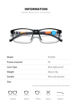 New fashion printing anti-blue presbyopic glasses spring leg presbyopic glasses HD presbyopic glasses for the elderly