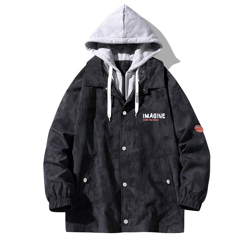 Hong Kong Fashion Autumn Men's Wear Hats Coat