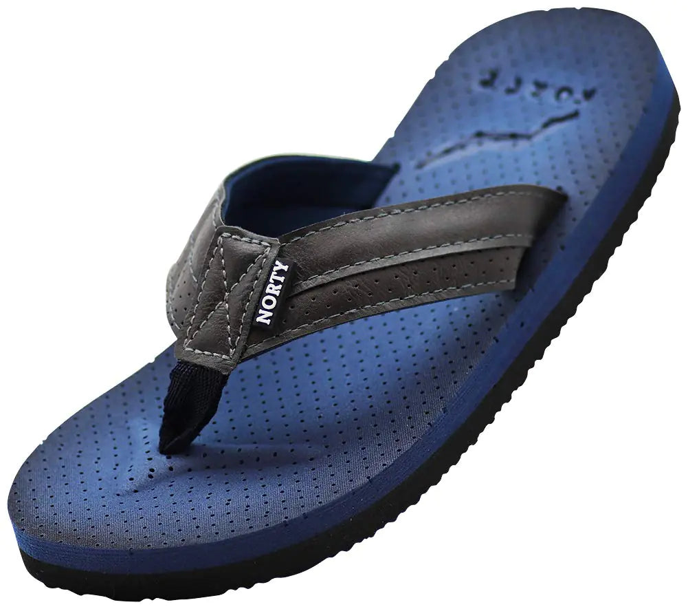 NORTY 7 Big Boys Slide Sandals and Thongs for Beach and Boats - Kids Flip Flops - Blue