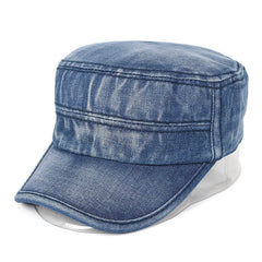 Men's And Women's Old Washed Denim Flat Hats