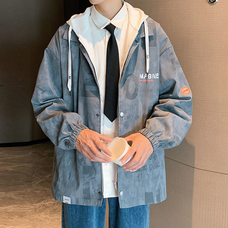 Hong Kong Fashion Autumn Men's Wear Hats Coat