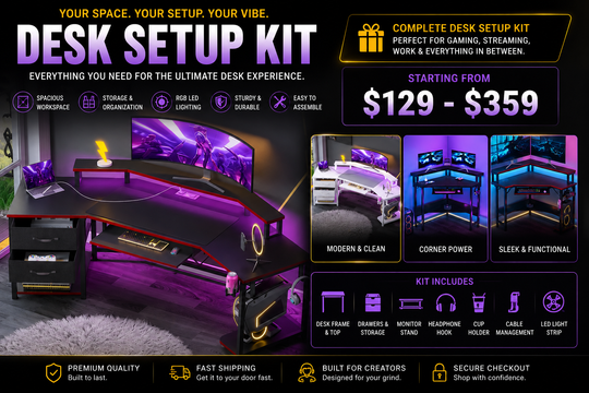 G Lifestyle System Desk Setup Kit Bundle Creator Workspace &amp; Productivity Essentials