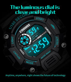 COOBOS Digital Watch Men Waterproof Electronic Fashion LED Watches Luminous Alarm Sports Man Militray Clock Gift Reloj Hombre