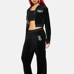 Kawaii Jogging Sweatpants Women Harajuku Oversized Rhinestone BRATZ Print Y2k Joggers Plush Sport Cargo Pants Trousers Femme