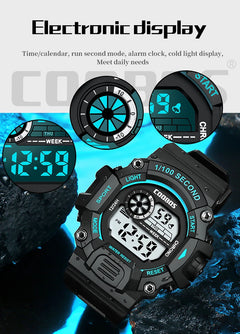 COOBOS Digital Watch Men Waterproof Electronic Fashion LED Watches Luminous Alarm Sports Man Militray Clock Gift Reloj Hombre