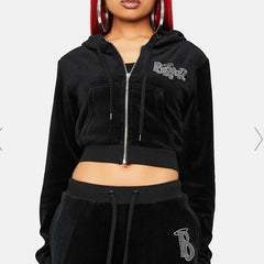 Kawaii Jogging Sweatpants Women Harajuku Oversized Rhinestone BRATZ Print Y2k Joggers Plush Sport Cargo Pants Trousers Femme