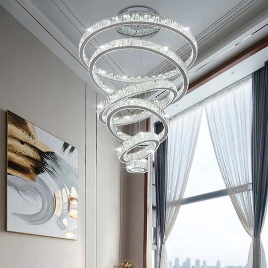 G Living Modern LED Crystal Ring Chandelier Contemporary Ceiling Light for Living Room &amp; Dining Room
