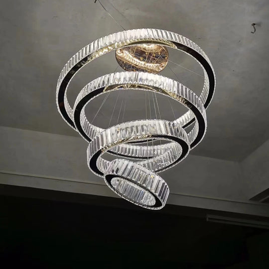 G Living Modern LED Crystal Ring Chandelier Contemporary Ceiling Light for Living Room &amp; Dining Room