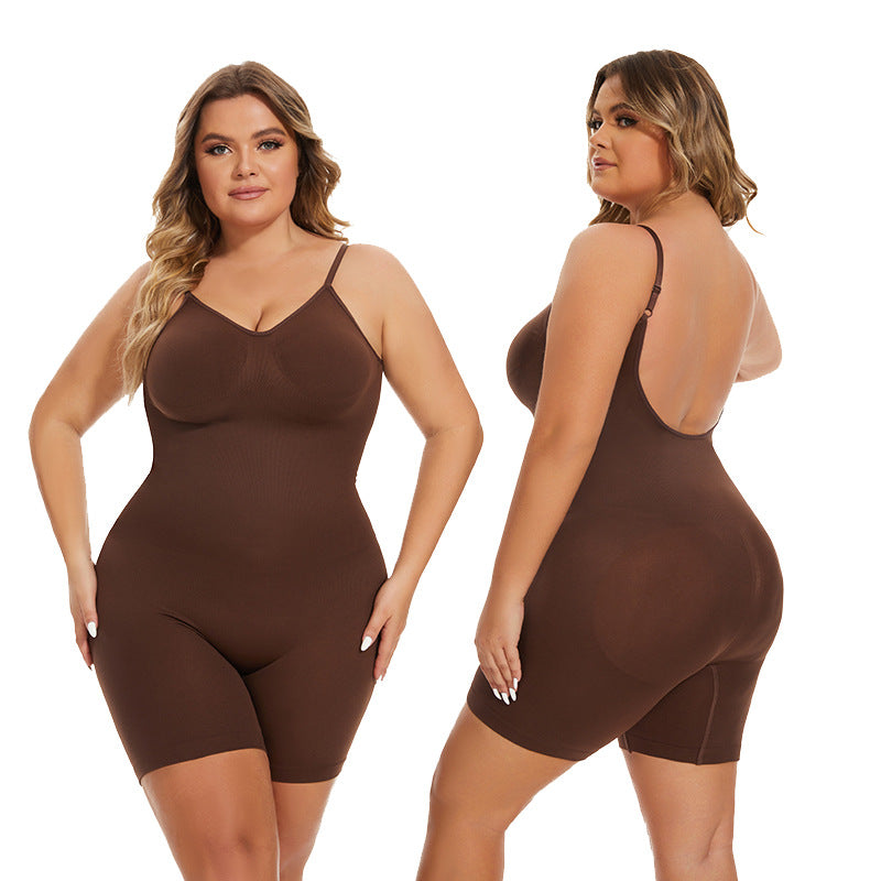 Fashion Seamless Cross-Border Hot Selling Yoga Postpartum Hip Lifting Body Shaping Belly Contraction Backless Siamese Boxer Body Corset