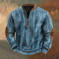 Pullover Sweatshirt Men's Rhombus Texture Patchwork Half Zipper Sweatshirt for Fall Winter Outdoor Sports Men Patchwork