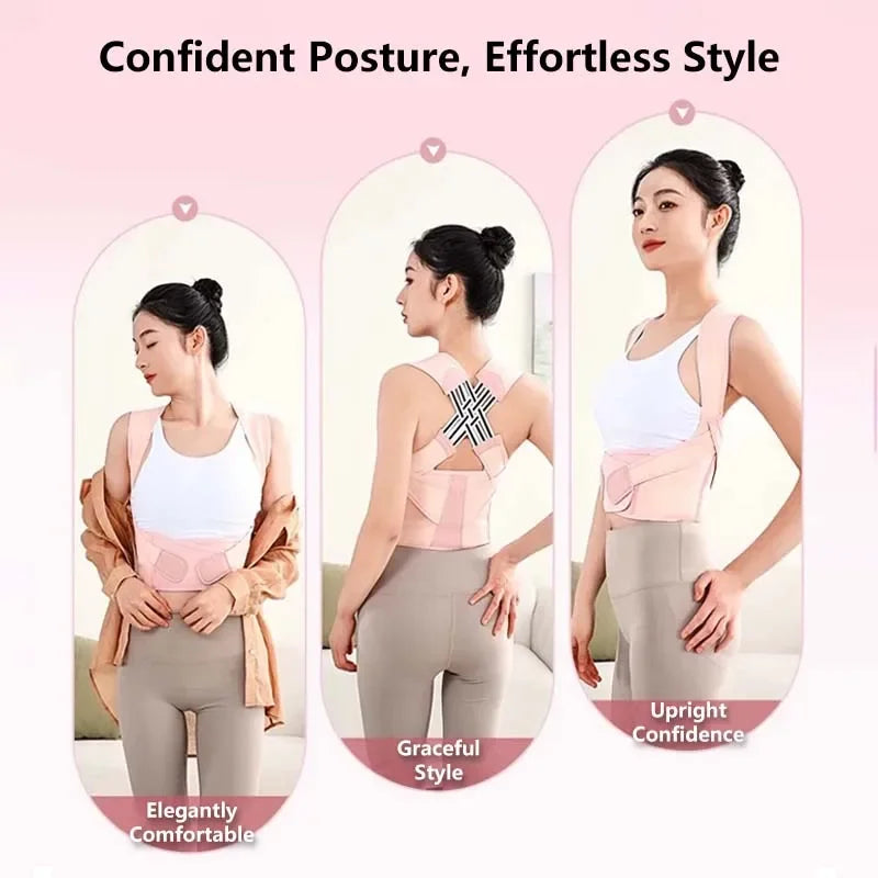G Active Adjustable Posture Corrector Belt Back Support, Waist Trainer &amp; Spine Alignment Brace for Men &amp; Women