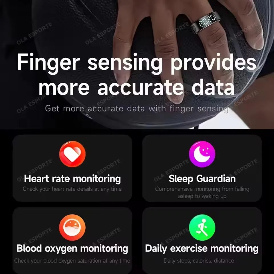 G Active R12/R11 Smart Ring with Touch Display Wireless Charging, Wellness Tracking & 5ATM Waterproof Design