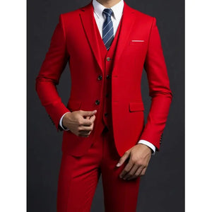 G Style Men's 3-Piece Business Suit  Slim Fit Blazer, Vest & Trousers for Weddings & Formal Events