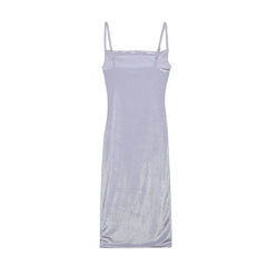 Europe and the United States Women's Fashion 2024 New Spring and Summer Fashion Sexy Slim Slit Halter Dress Woman