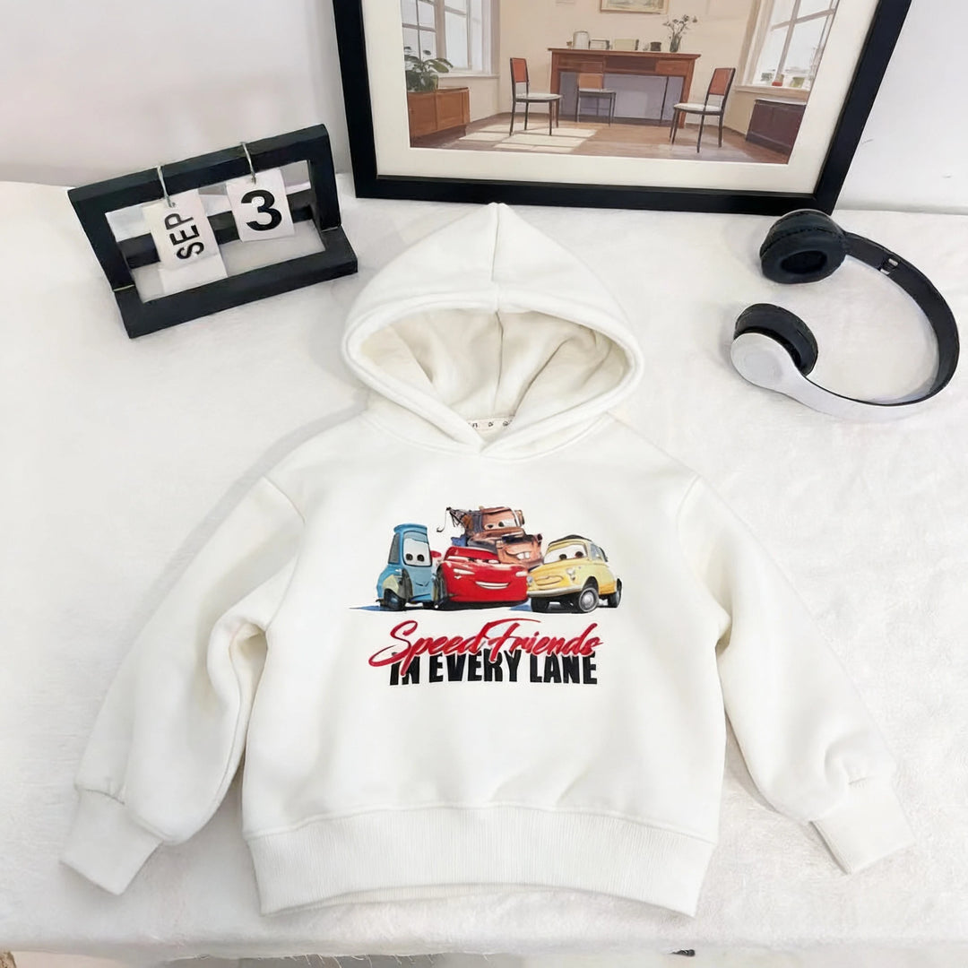 G Kids Cartoon Car Hoodie Long Sleeve Hooded Sweatshirt for Boys &amp; Girls