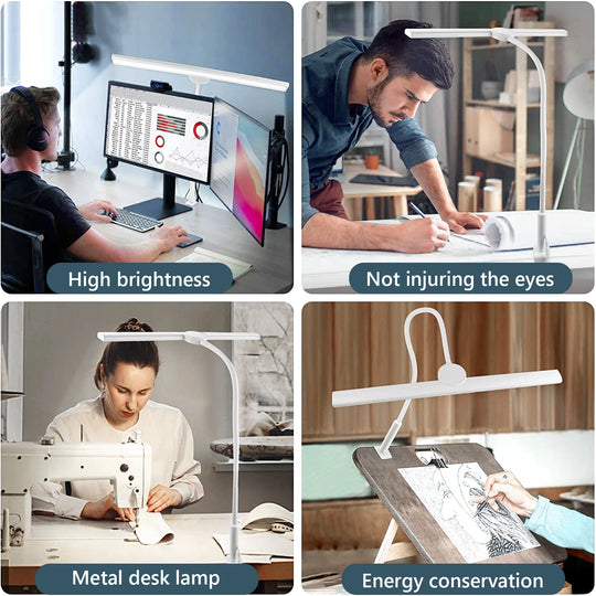G Workspace LED Desk Lamp with Clamp 30 Lighting Modes, Flexible Gooseneck &amp; Adjustable Brightness