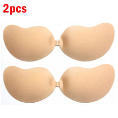 Women Invisible Push Up Bra Backless Strapless Bra Seamless Front Closure Bralette Underwear Women Self-Adhesive Silicone Sticky