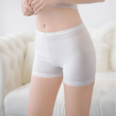 New spring and summer girls ice three-point safety pants anti light pants lace lace black bottomed shorts