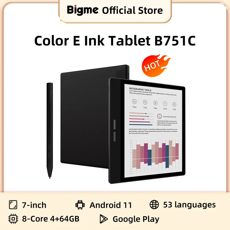 Bigme B751C 7inch Color E Ink E-Book Reader Tablet