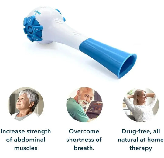 G Active Adjustable Breathing Exercise Trainer Handheld Respiratory Training Device for Daily Breathing Workouts
