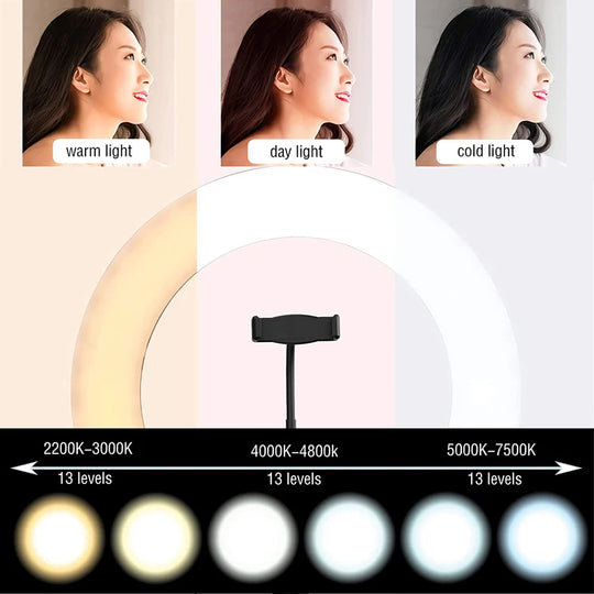 G Creator 10-Inch LED Ring Light with Phone Holder Dimmable Selfie Light for Content Creation &amp; Makeup