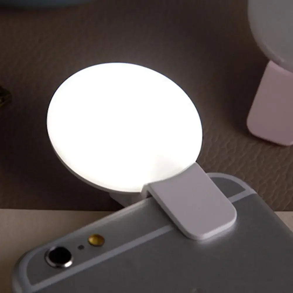 G Creator Portable LED Selfie Ring Light Clip Rechargeable Phone Light with 3 Brightness Levels