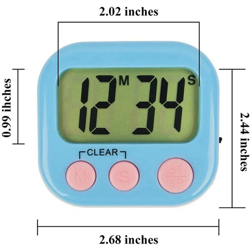 G Workspace 6PCS Digital Classroom Timers for Teachers &amp; Kids Portable Countdown Timer Set (White &amp; Blue)