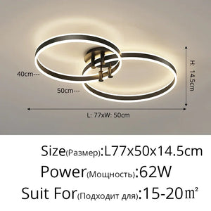 G Living Modern Dimmable LED Ring Chandelier Contemporary Pendant Light for Living Room & Dining Room