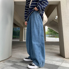 Y2k Jeans Men's Personality Solid Color Classic Korean Fashion Denim Trousers Male Harajuku Jeans Straight Wide Leg Pants