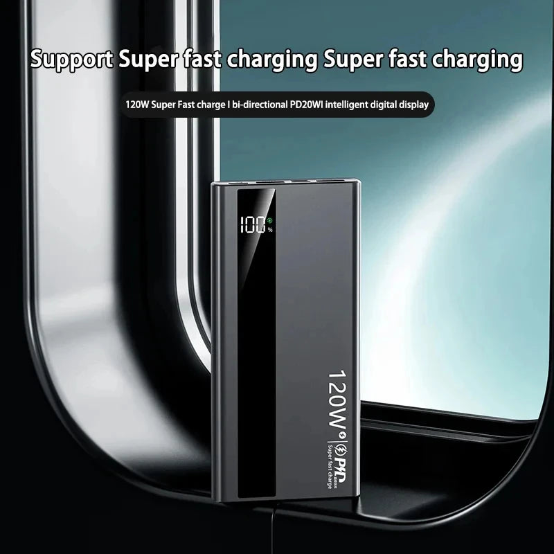G Creator 120W Fast Charging Power Bank High-Capacity Portable Charger with PD 20W for Phones & Tablets