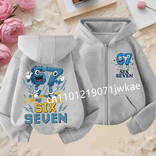 G Kids Graphic Zip-Up Hoodie Soft Hooded Sweatshirt for Boys &amp; Girls