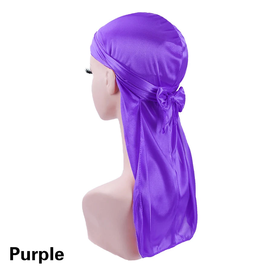 G Style Silky Satin Durag Unisex Long Tail Head Wrap for Hair Protection &amp; Everyday Style