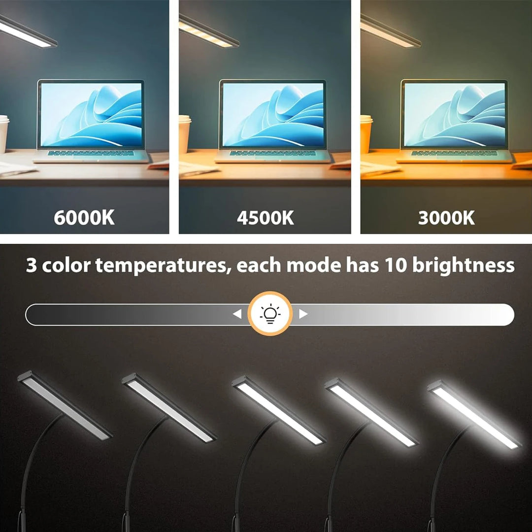 G Workspace LED Desk Lamp with Flexible Gooseneck Stepless Dimmable Workspace Light