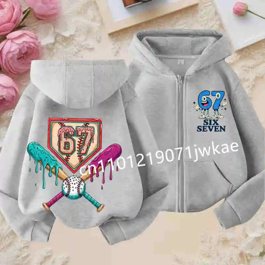 G Kids Graphic Zip-Up Hoodie Soft Hooded Sweatshirt for Boys &amp; Girls