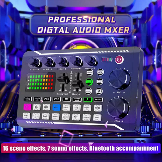 G-Mix F998 Podcast Equipment Bundle Bluetooth Sound Card &amp; Professional Microphone Kit