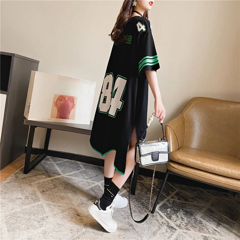 G Style Women's Oversized Graphic T-Shirt Long Baggy Streetwear Tee