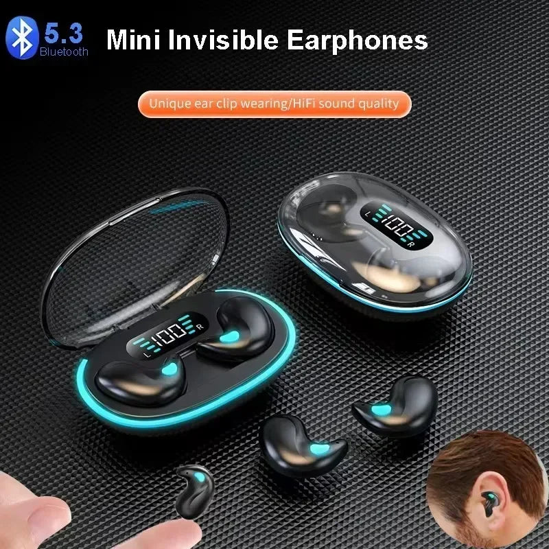 G Audio X55 Wireless Sleeping Earbuds Bluetooth 5.3 Mini Earbuds with HD Mic &amp; Waterproof Design