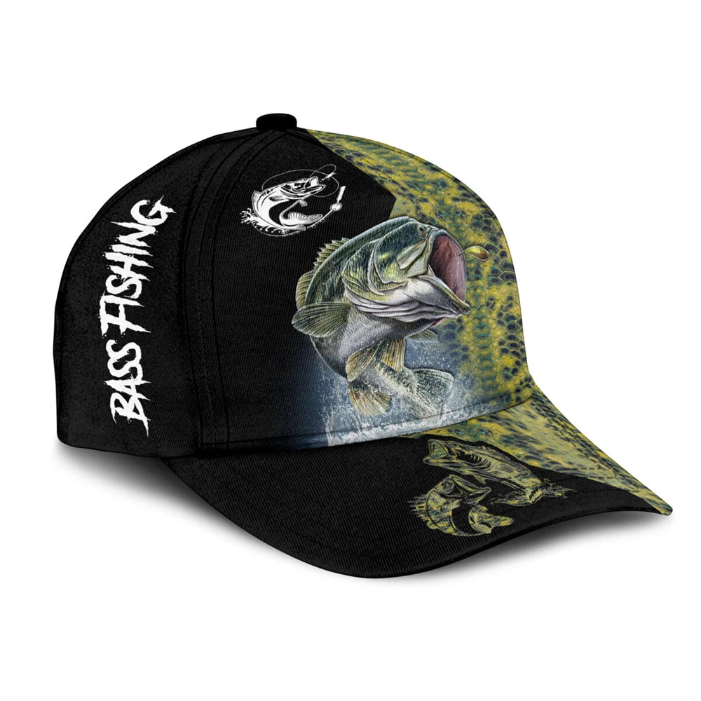 G Active Fishing Print Snapback Baseball Cap Adjustable Outdoor Hat for Men &amp; Women