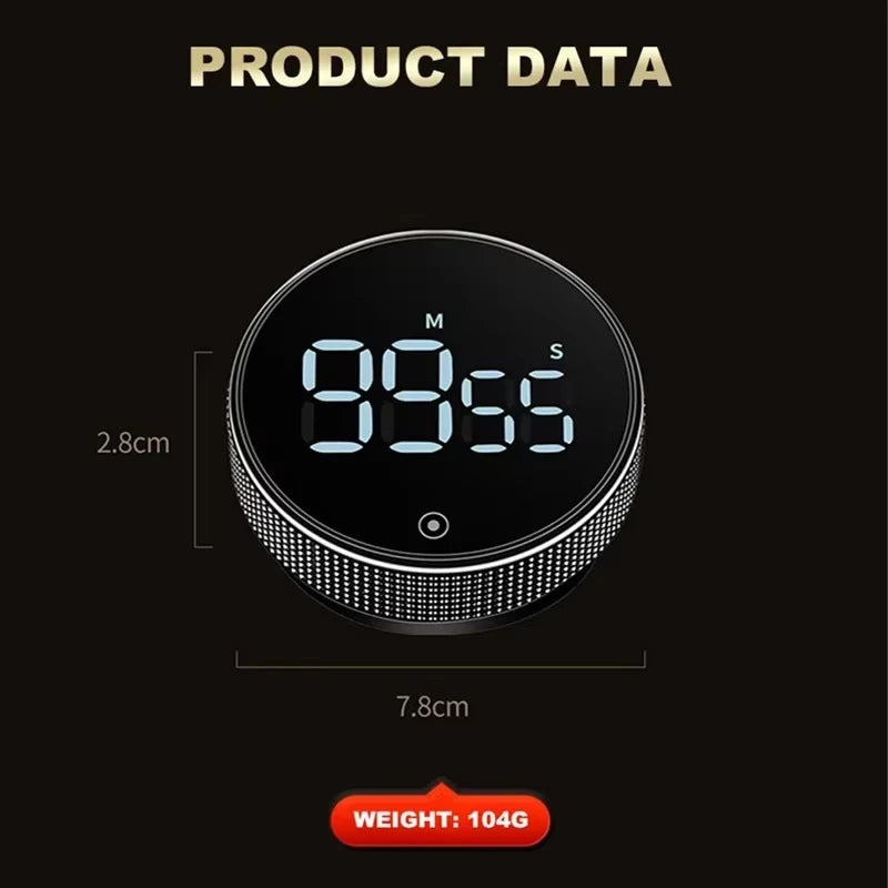 G Workspace DINRGO Magnetic Kitchen Timer Digital Rotary Countdown Cooking Timer
