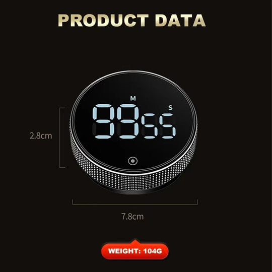 G Workspace DINRGO Magnetic Kitchen Timer Digital Rotary Countdown Cooking Timer